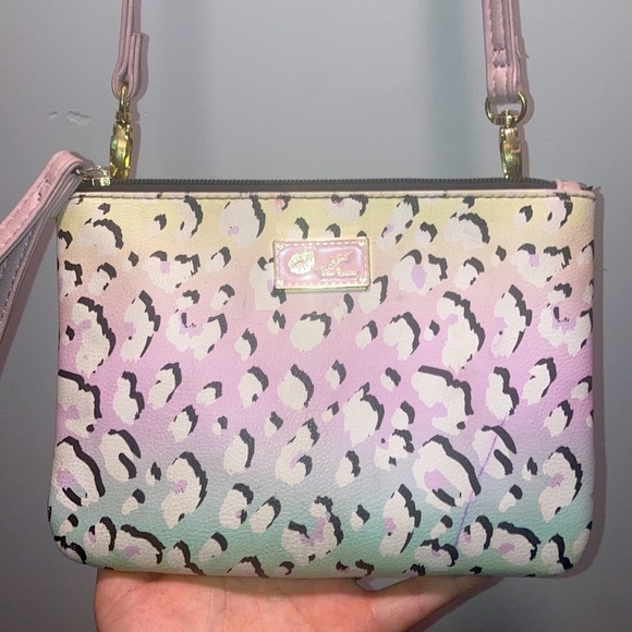 🌈 Betsy Johnson rainbow neon clutch/ side bag 🌈 - Picture 1 of 6